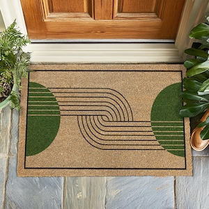 Minimalist Welcome Door Mat, Aesthetic Entryway Rug, Elegant Front Door Decor, Housewarming Gift, Contemporary Art Custom Doormat Rug