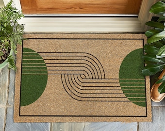 Minimalist Welcome Door Mat, Aesthetic Entryway Rug, Elegant Front Door Decor, Housewarming Gift, Contemporary Art Custom Doormat Rug