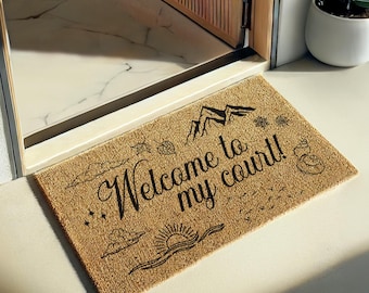 Welcome to my Court Custom Booktok ACOTAR Doormat - Book Lover Doormat - BookTok Trending Fantasy Romance Decor - 7 Courts, SJM, Custom Rug