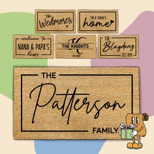Custom Doormat, Personalized Gifts, Door Mat With Family Name, Wedding Gift, Housewarming Gift, Welcome Doormat, Home Decor, Home Gift