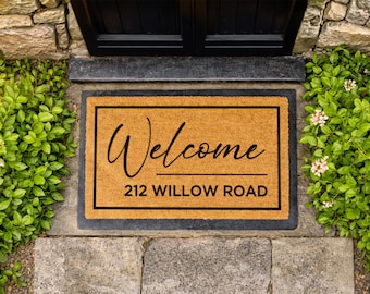 Custom Address Doormat | Personalized Welcome Home Gift | Modern Décor