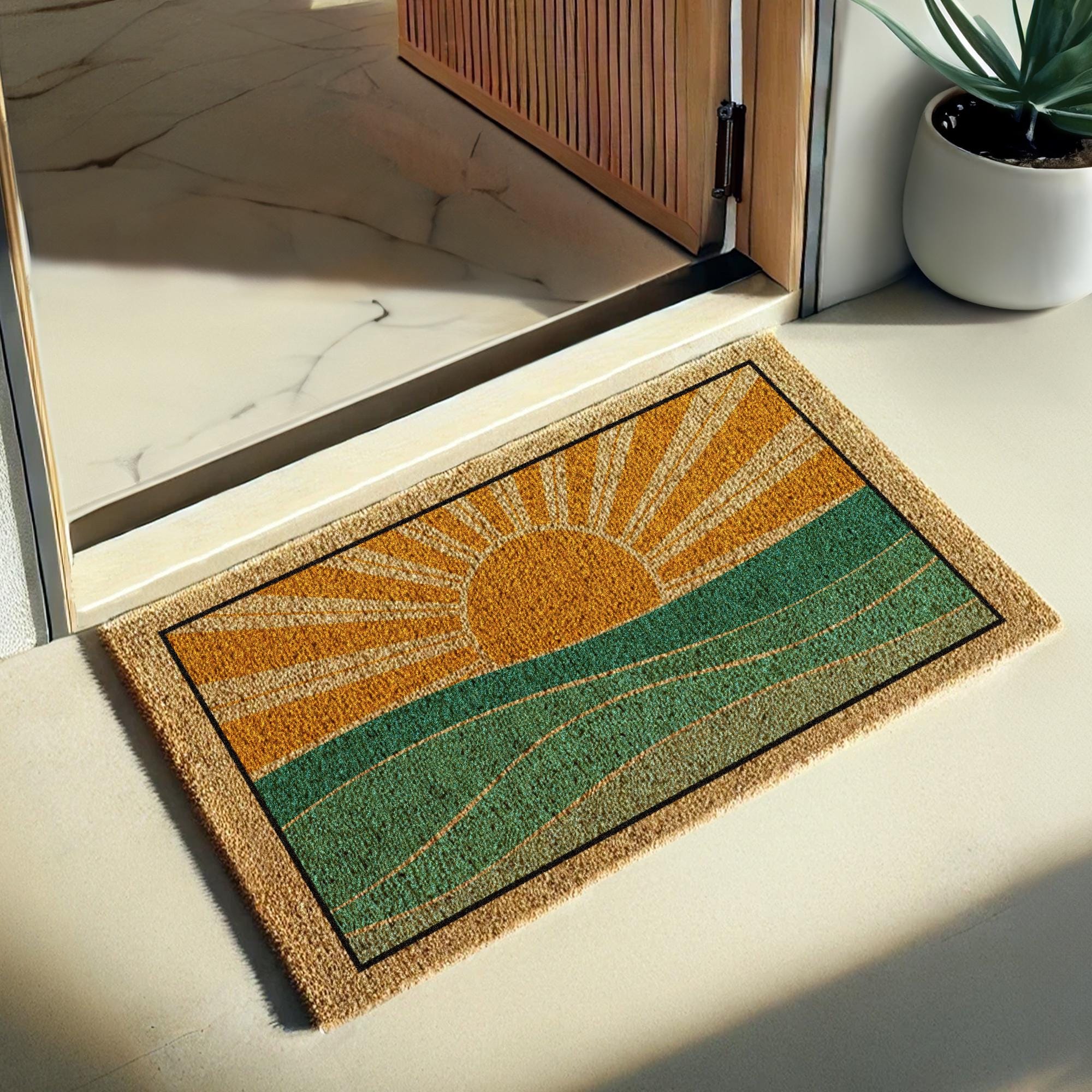 Minimalist Contemporary Art Doormat, Aesthetic Welcome Mat, Elegant