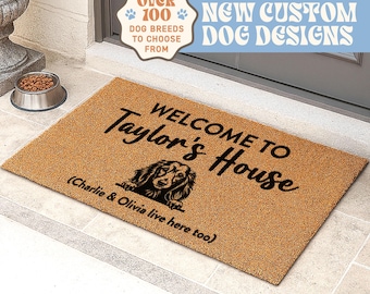 Personalized Dog Gift Welcome Mat - Welcome To Our House Dog Doormat - Custom Dog Breed Gift - Dog Welcome Door Mat - Custom Welcome Dog Mat