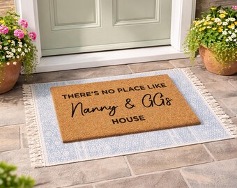Nana and Papa's Doormat, Custom Grandparents Coir Welcome Mat