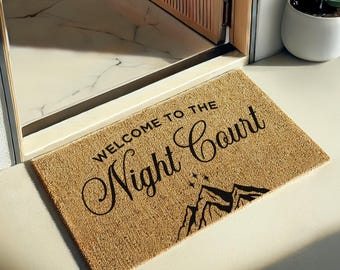 Welcome to the Night Court, ACOTAR Home Decor, Booktok Doormat, ACOTAR Inspired Mat, Fantasy Book Quote Doormat, Velaris, High Lady