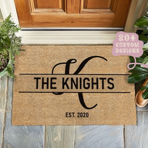Monogram Doormat, Custom Monogram Home Decor, Monogram Gift, Housewarming Monogram Doormat, Family Name Monogram Custom Door Mat, Custom Rug