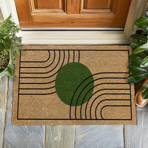 Mid Century Modern Stylish Welcome Mat, Elegant Entryway Rug, Minimalist Front Door Decor, Housewarming Gift, Outdoor Door Mat, Custom Rug