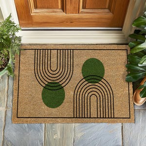 Contemporary Art Doormat, Stylish Welcome Mat, Elegant Entryway Rug, Minimalist Front Door Decor, Housewarming Gift, Outdoor Door Mat