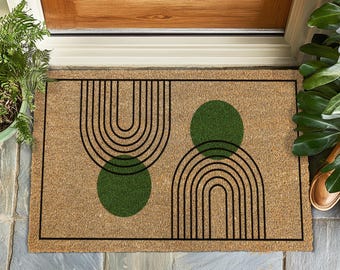 Contemporary Art Doormat, Stylish Welcome Mat, Elegant Entryway Rug, Minimalist Front Door Decor, Housewarming Gift, Outdoor Door Mat