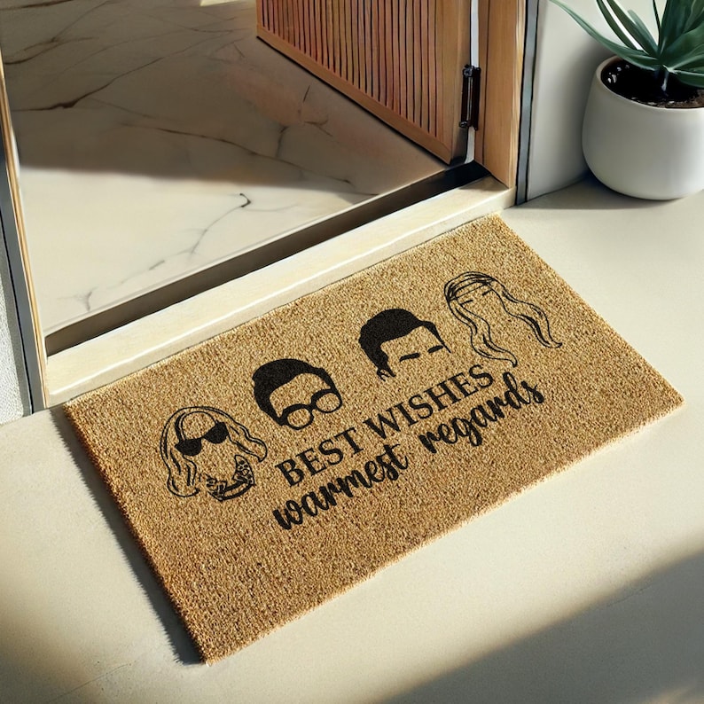 a door mat with the words best wishes on it