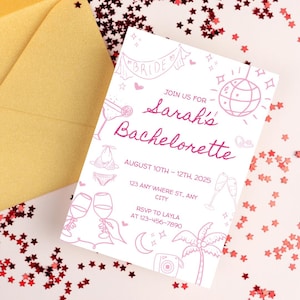 Girly Pink Bachelorette Invitation, Fun Bachelorette Invitation
