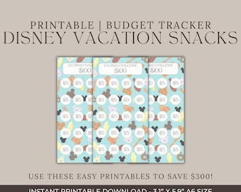 Disney Snack Savings Challenge | Vacation Budget Tracker, Printable (Digital Download)