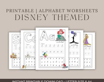 Disney Alphabet Tracing Worksheets | Preschool, Kindergarten, Learning (Digital Download)