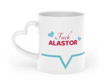 F*ck Alastor RadioStatic Heart-Shaped Mug