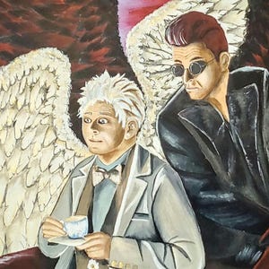 Dobre znaki Crowley i Aziraphale – wydruk 17" x 12"