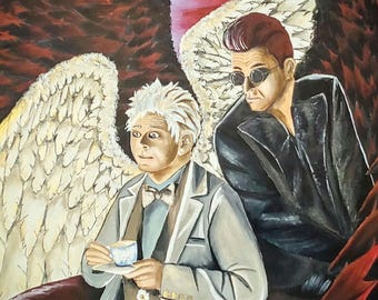 Good Omens Crowley and Aziraphale - 17" x 12" print