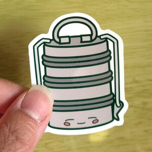 Tiffin Bento Stacked Lunch Box Sticker - 2.5" 63mm Waterproof Vinyl Food Sticker