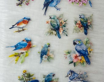 Vogel Aufkleber: Dekorative Scrapbook Journaling Sticker (30 Stück)