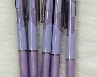 5pcs/box Purple Translucent Hand Guard Press Retractable Gel Pen (balck Ink)
