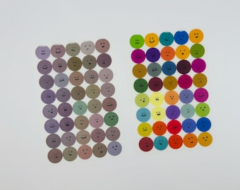 6 bunte, runde Bögen für Scrapbooking Tagebuch Sticker