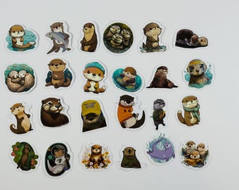 53 Stück Otter Aufkleber: Vinyl Aufkleber für Laptop, Wasserflasche