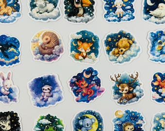 50-delige schattige kawaii-dierenstickers