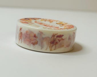 Weiß und Pink Tier Hirsch Motte Blumenmuster Washi Tape - 15 mm x 7 m