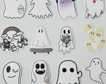 Niedliche Geister-Aufkleber für Halloween-Deko