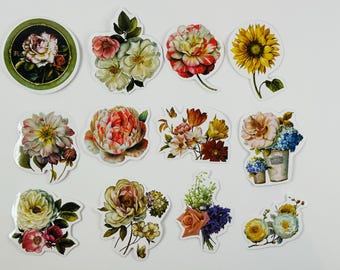 Leuke bloemenstickers, esthetische trendy bloemenstickers, perfect voor laptop, telefoon, skateboard, reistasje