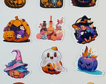 Halloween Sticker für Kinder: Gespenster, Totenköpfe, Essen - Dekoration für Laptop, Kühlschrank, Spielzeug