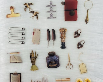 Gepresste Blume PET Aufkleber: Scrapbook Schreibwaren (40 Stück / Packung)