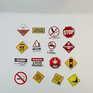 50 pegatinas de advertencia divertidas para portátiles, coches y bricolaje.