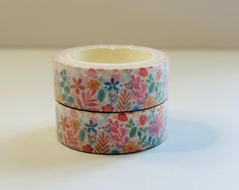 Florales Washi Tape: Frühling Bunte Blätter, Journaling Zubehör