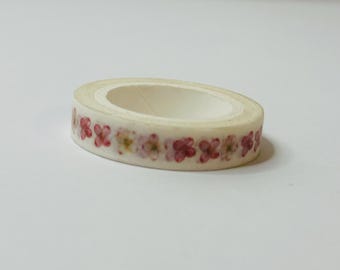 Pink Blumen Bordüre Washi Tape: schmales Blumen Tape