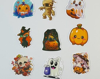 Halloween Sticker für Kinder: Gespenster, Totenköpfe, Essen - Dekoration für Laptop, Kühlschrank, Spielzeug