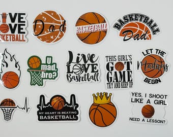 50pcs Basketball Stickers: Waterproof Vinyl Decals