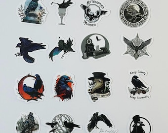 50 Stück Krähe Aufkleber: Gothic Laptop Aufkleber, Scrapbook Aufkleber