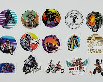 60pcs Motocross Stickers: Waterproof Vinyl Decals for Laptop, Water Bottle