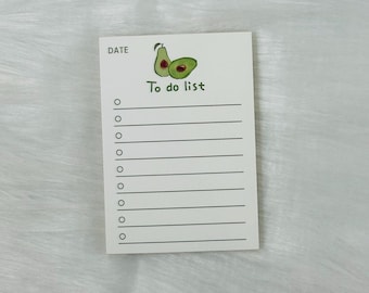 Avocado Bär Notizblock: Kawaii To Do Liste - 50 Blatt