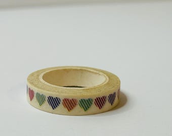 Heart Pattern Washi Tape: 8mm Decorative Scrapbook Tape