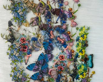 45 stks/doos waterdichte fee vlinderstickers vintage bloem sticker