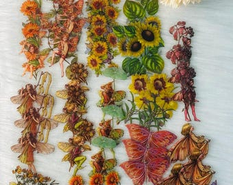 45 stks/doos waterdichte fee vlinderstickers vintage bloem sticker