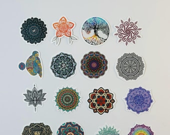Mandala spirituelle Aufkleber. farblich sortierte Packung