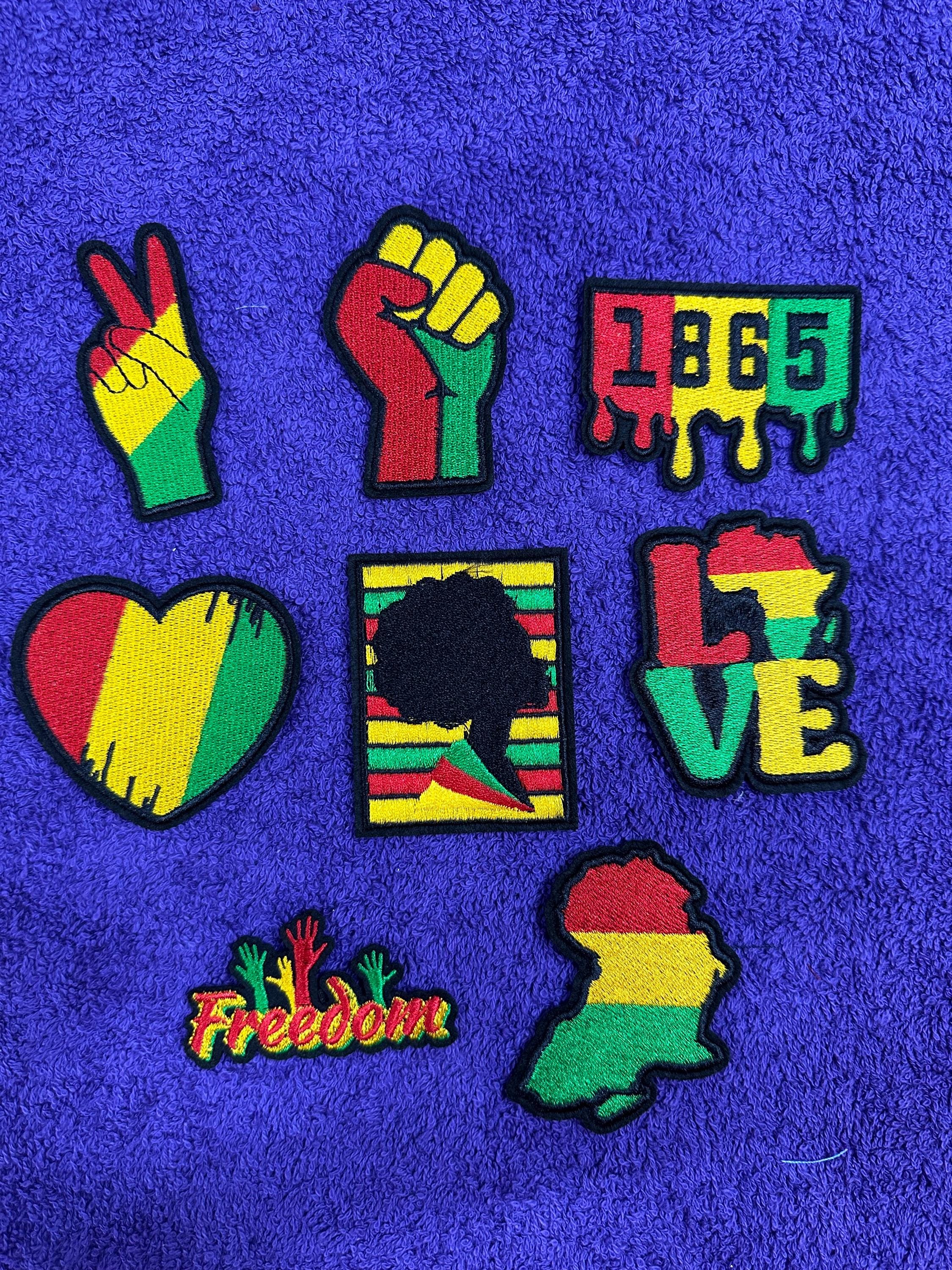 Juneteenth Embroidered Assorted Patches-8 pcs set