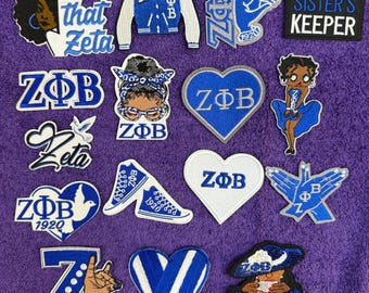 Zeta Small Embroidered Patches