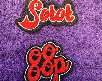 Delta Soror Ooop! Small Embroidered Patches-