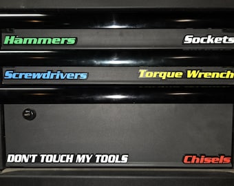 Magnetic Toolbox Labels – Drawer Organizer – Multiple Colors, Strong Hold