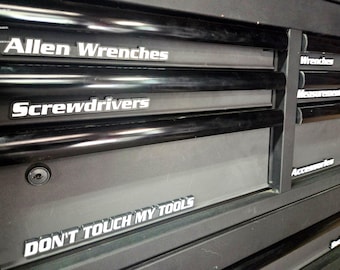 Magnetic Toolbox Labels Set, Tool Box Organizer, Tool Chest Labels, Garage Storage, Mechanic Gift