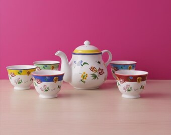 Juego de té de porcelana vintage Kenzo Maison producido por Aito: Hecho en Japón