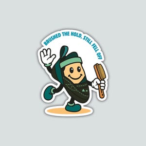 Sticker bergbeklimmen boulderen | Klimcadeau | Sticker waterfles | Laptopsticker | Gestanste waterbestendige sticker